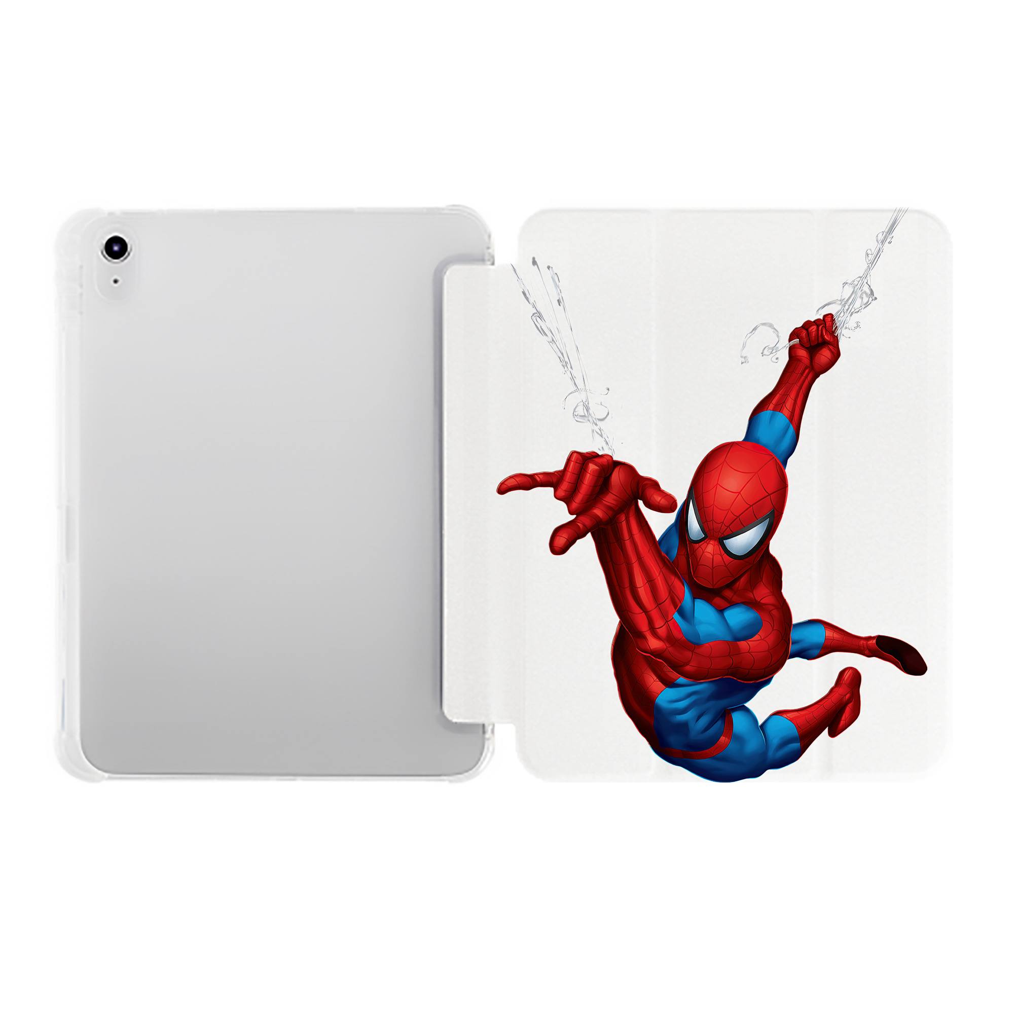 （画像用） Spider Man スパイダーマン IPad ケース ペン収納付き 三つ折りスタンド PUレザー×シリコン 対応機種9.5/10.5/10.9インチ